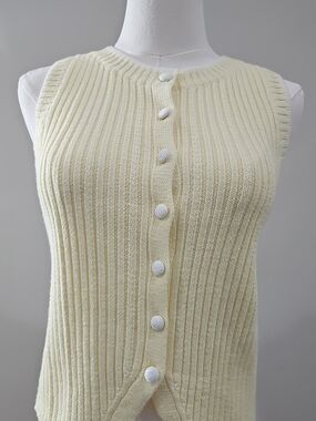 Song of Style By Aimee Song Ribbed Sweater Vest Yellow Size S NWOT